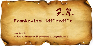 Frankovits Ménrót névjegykártya